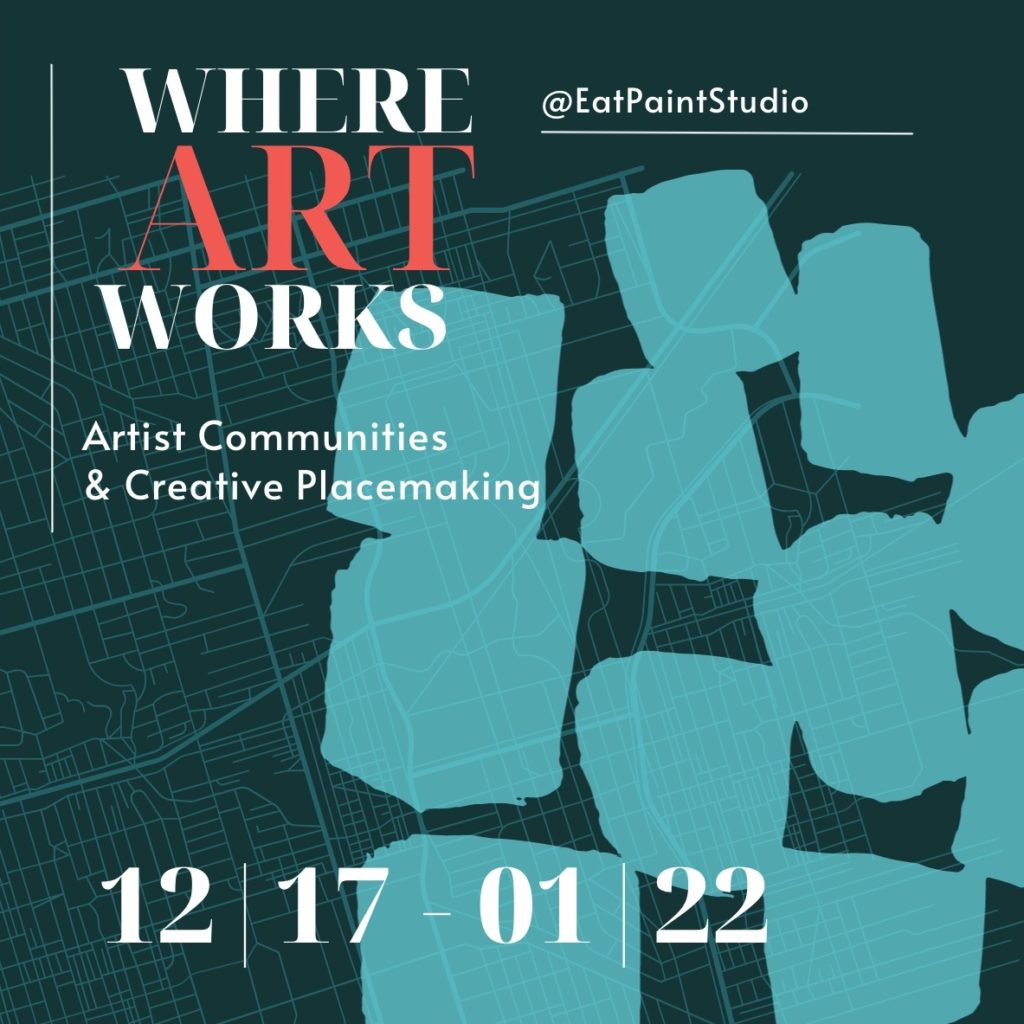 "Where Art Works" Exhibition announcement graphic